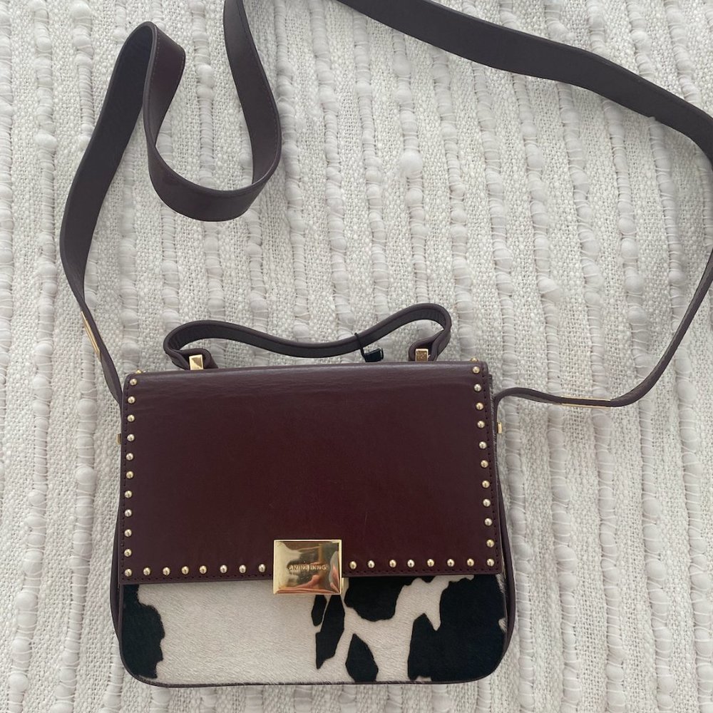 Anine Bing Leather and Cow print bag